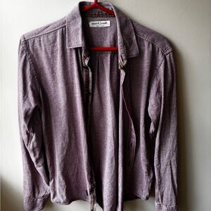 Men's European muted red button down shirt